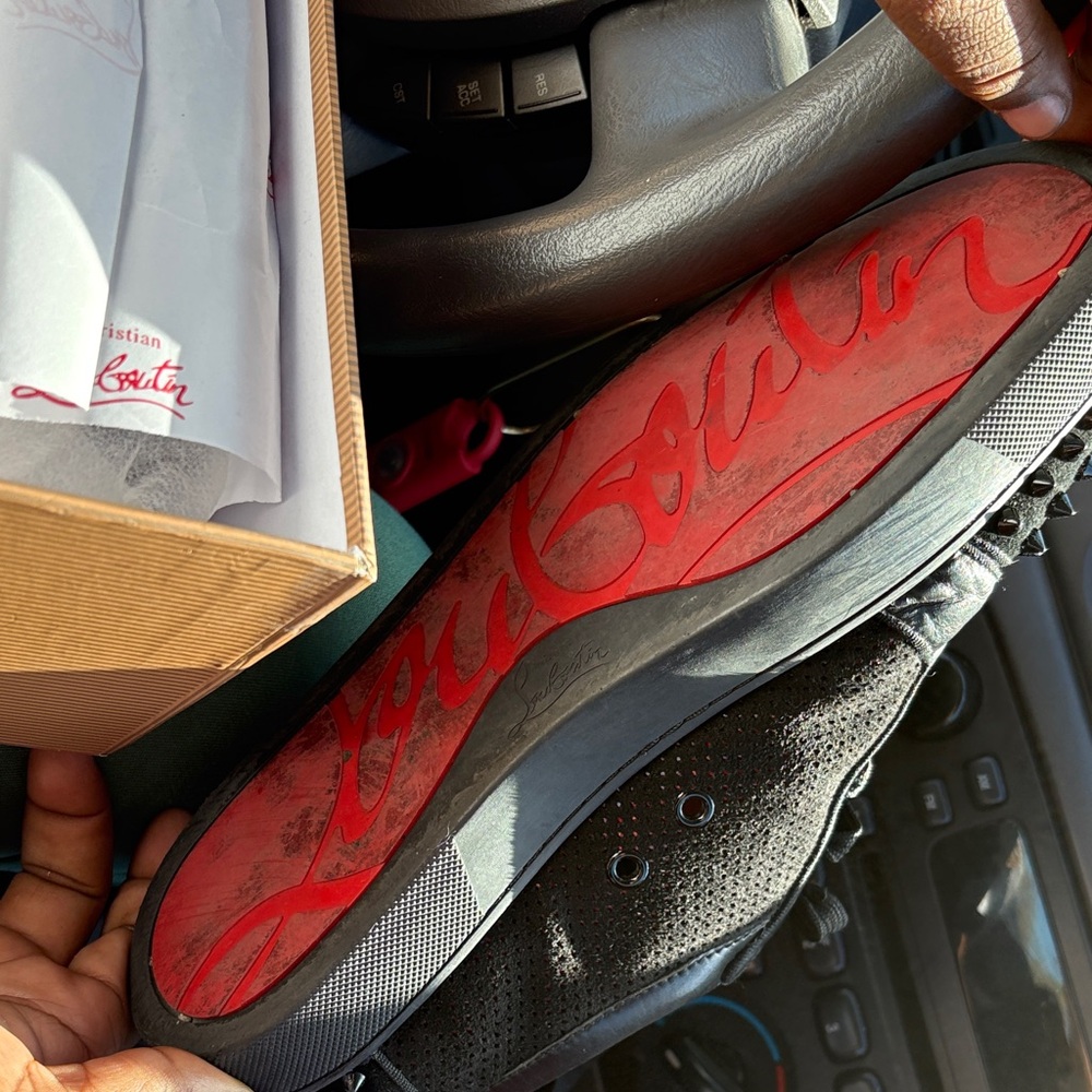 Christian Louboutin Men's Black and Red Sneakers